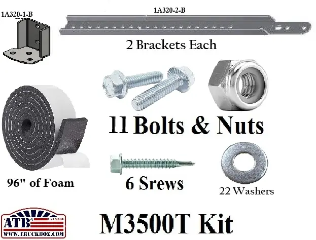 M3500T Top Mount Utility Box Installation Kit for Top Mount Rail Application.