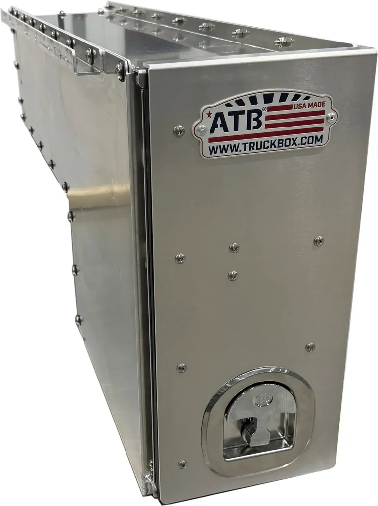 [A-DF42S-19649L-S2] A-DF42S - Aluminum Pickup Truck Side Fender Toolbox with Shelves Only - Heavy Duty Drawer-Fender Toolbox - Shelf Organizer Pullout Drawer, SS DT-Handle Lock and Smooth or Powder Coated Finish (19H, 9W, Uncoated, Driver-Left)