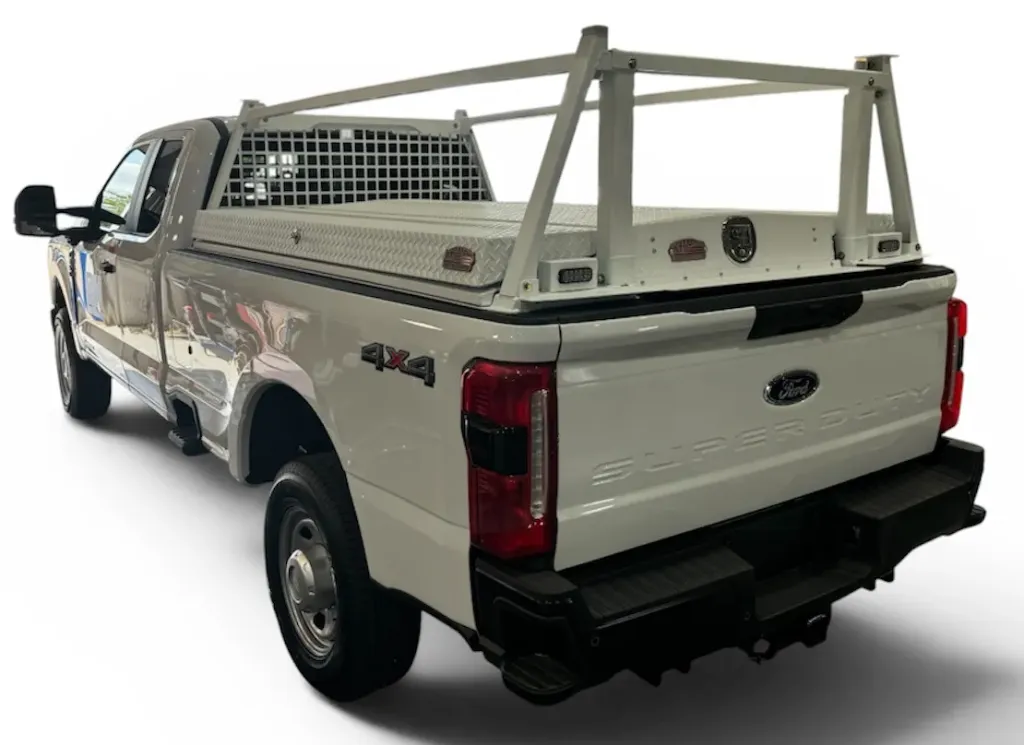 [A-SP51R-246770-TWXA] A-SP51 - 24"H Racks x 70"W - Aluminum Pickup Pack Service-Packs for 5.5' to 8' Pickup Truck Beds, Side Boxes with Canopy and Options for Powder Coated Finish (24H x 67D x 70W - 5.5' Short Box, Texture TP MX-White)