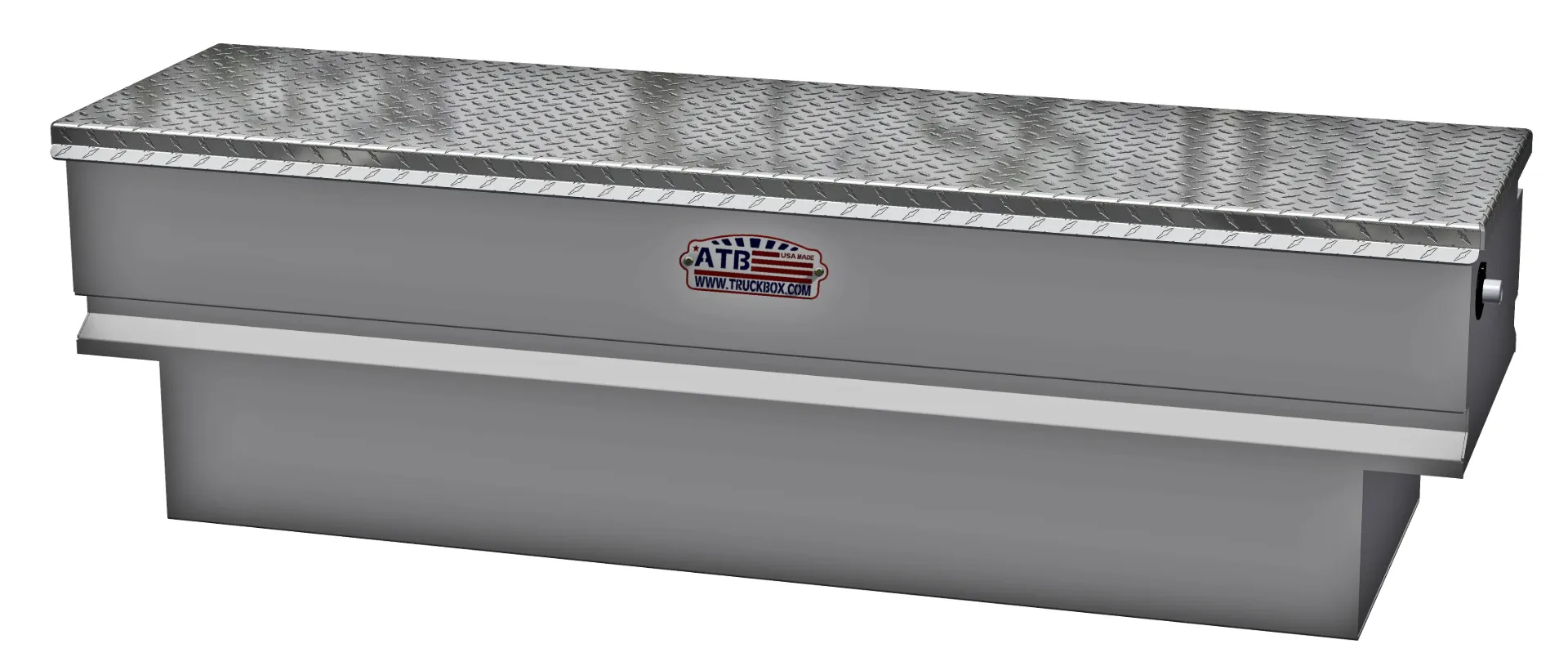 [A-UC41-171359S-T] A-UC41 - 17"H x 13"-17"D x 59"W - Aluminum UTV Cross Box for Gator-Polaris Ranger, Heavy Duty, All Smooth Body, Diamond TP Single and Double Top Open Lid(s) with Gas Springs & Sliding Tray with Dividers and Mounting Kit. (17H-13D-59W - Single Lid, Diamond TP Lid)