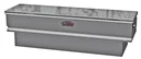 A-UC41 - 17"H x 13"-17"D x 59"W - Aluminum UTV Cross Box for Gator-Polaris Ranger, Heavy Duty, All Smooth Body, Diamond TP Single and Double Top Open Lid(s) with Gas Springs & Sliding Tray with Dividers and Mounting Kit.