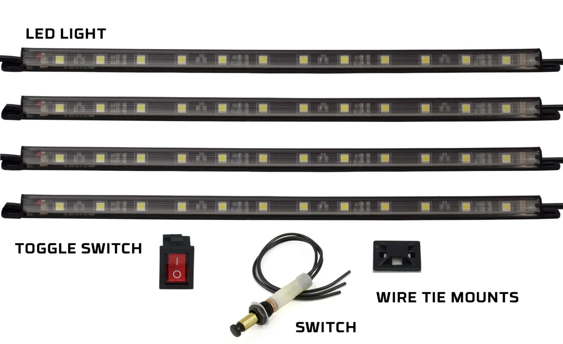 LED Service Packs Kits Installed - LED Lighting Kits for SP5 6.5' thru 8' Service-Packs - Cross and Side Boxes and Roll-Up Canopy Cover, 3 to 6 LED Strips Weatherproof and Cool White.