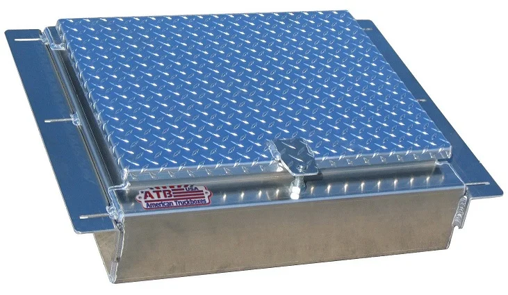 [A-IB51B-81824-T] A-IB51B Aluminum Semi Truck In-Frame Box, Smooth Body, Diamond TP Single Lid, Padlock Lock & Mounting Kit (8, 18)