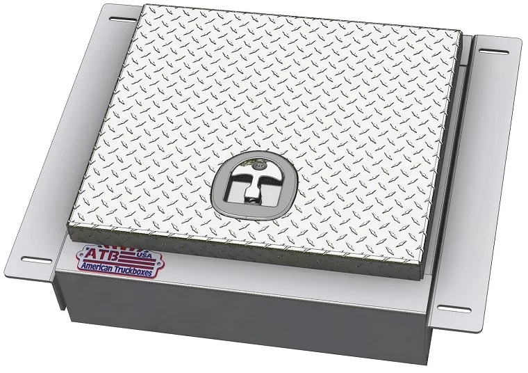 A-IB52 Aluminum Semi Truck In-Frame Boxes - Smooth Body - Diamond TP Single Lid - DT T-Handle Lock & Mounting Kit