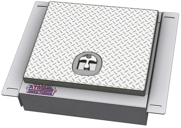 [A-IB52-81824-T] A-IB52 Aluminum Semi Truck In-Frame Boxes - Smooth Body - Diamond TP Single Lid - DT T-Handle Lock & Mounting Kit (8H-18D-24W, Diamond TP)