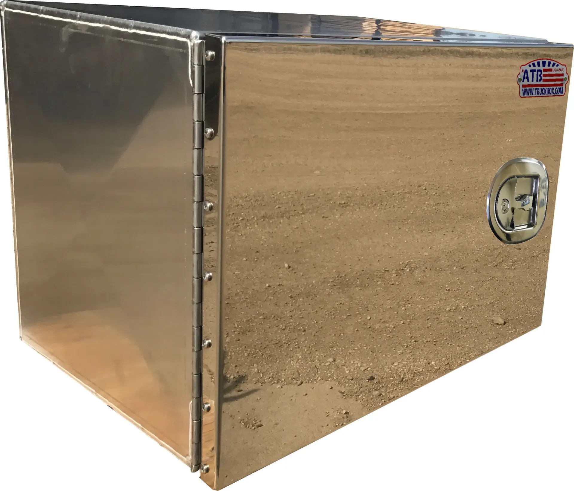 A-SG52-SR - .125 Aluminum Underbody Semi Truck Trailer Toolbox, Super Heavy Duty, All Smooth Finish, SINGLE Side Open Door with SS DT-T Handle Locks.