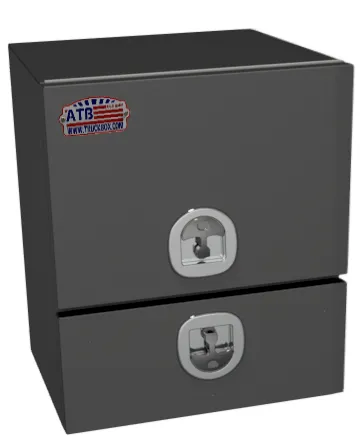 [S-DU42-211424SS-BX] S-DU42 - Steel Top Mount Service HD Drawer Toolbox, Single Top Hinged Door, Single Drawer w/ Dividers & DT-T-Handle Locks, Powder Coated MX-Black (21H-14D-24W)