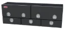S-DU42 - Steel Top Mount Service HD Drawer Utility Toolbox, Double Top Hinged Doors, Triple Drawers w/ Dividers & DT-T-Handle Locks, Powder Coated MX-Black