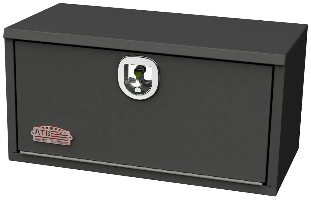 [S-SR41-141430SD-BX] Steel Underbody Truck Trailer Toolboxes, Service Toolboxes - 14g Heavy Duty Single Drop Open Door with Dolphin Tail T-Handle Lock and Powder Coated Finish - S-SR41 Series (14H-14D-30W)