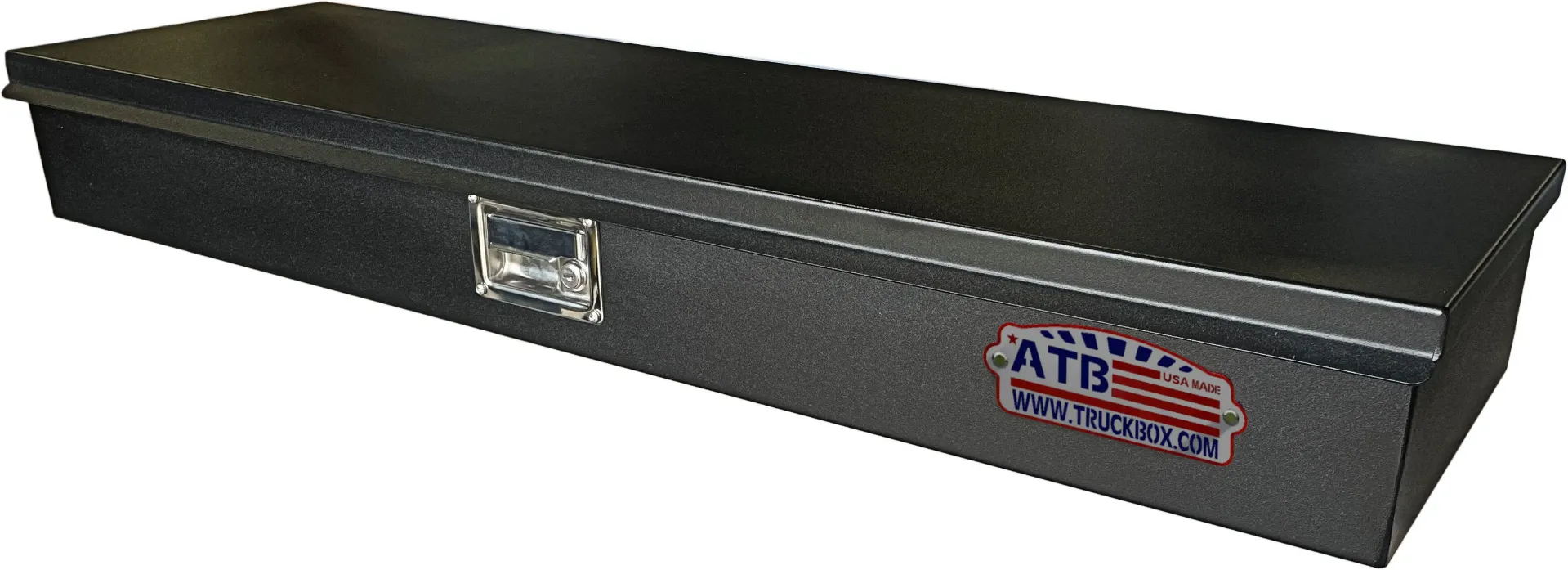 S-TM41 - Steel Top Mount Compartment Toolbox Heavy Duty Top Open Single and Double Lid with Gas Springs, Single Lift Handle Lock and Partitioned Dividers and Powder Coated Texture Finish