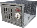 A-DK31 Aluminum Dog Kennel Box with Side Opening Adjustable Air Vents - Rubber Floor Matting - All Diamond TP Finish