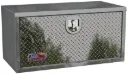 A-SR41 - Aluminum Truck Trailer Service Utility HD Toolboxes - Smooth Body & Diamond Tread Plate Single Drop Open Door with Cable Supports and  SS Dolphin Tale T-Handle Lock