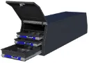 S-CGD47 - Steel Heavy Duty Pickup Crossover Drawer Flatbed Toolboxes, Both End Top Open Hinged Doors with Gas Springs and Powder Coated Finish