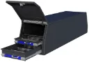 S-CGD47 - Steel Heavy Duty Pickup Crossover Drawer Flatbed Toolboxes, Both End Top Open Hinged Doors with Gas Springs and Powder Coated Finish