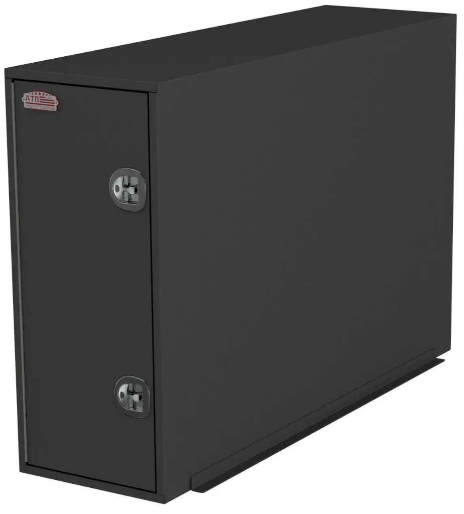 S-CP45 - 14g Steel Heavy Duty Truck Cross-Pack Backpack Truck Boxes, Straight Bottom, Both End Single Side Open Doors with Gas Springs & DT-Handle Locks, Built-in Frame Mounting Rails.