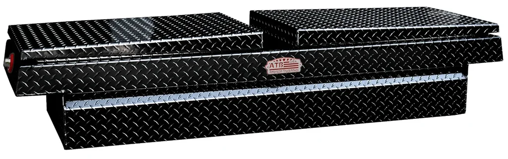 [A-HG3-162062-TTBX] A-HG Series - Aluminum Pickup Truck Crossover Gull Wing Toolbox, Heavy Duty, Double Top Open Lids with Advanced Push Button Locks, Pro-Sliding Tray & Mounting Hardware, All Diamond TP Finish  (16H, 20D, 62W, Smooth Aluminum, Textured Black, Medium Duty)