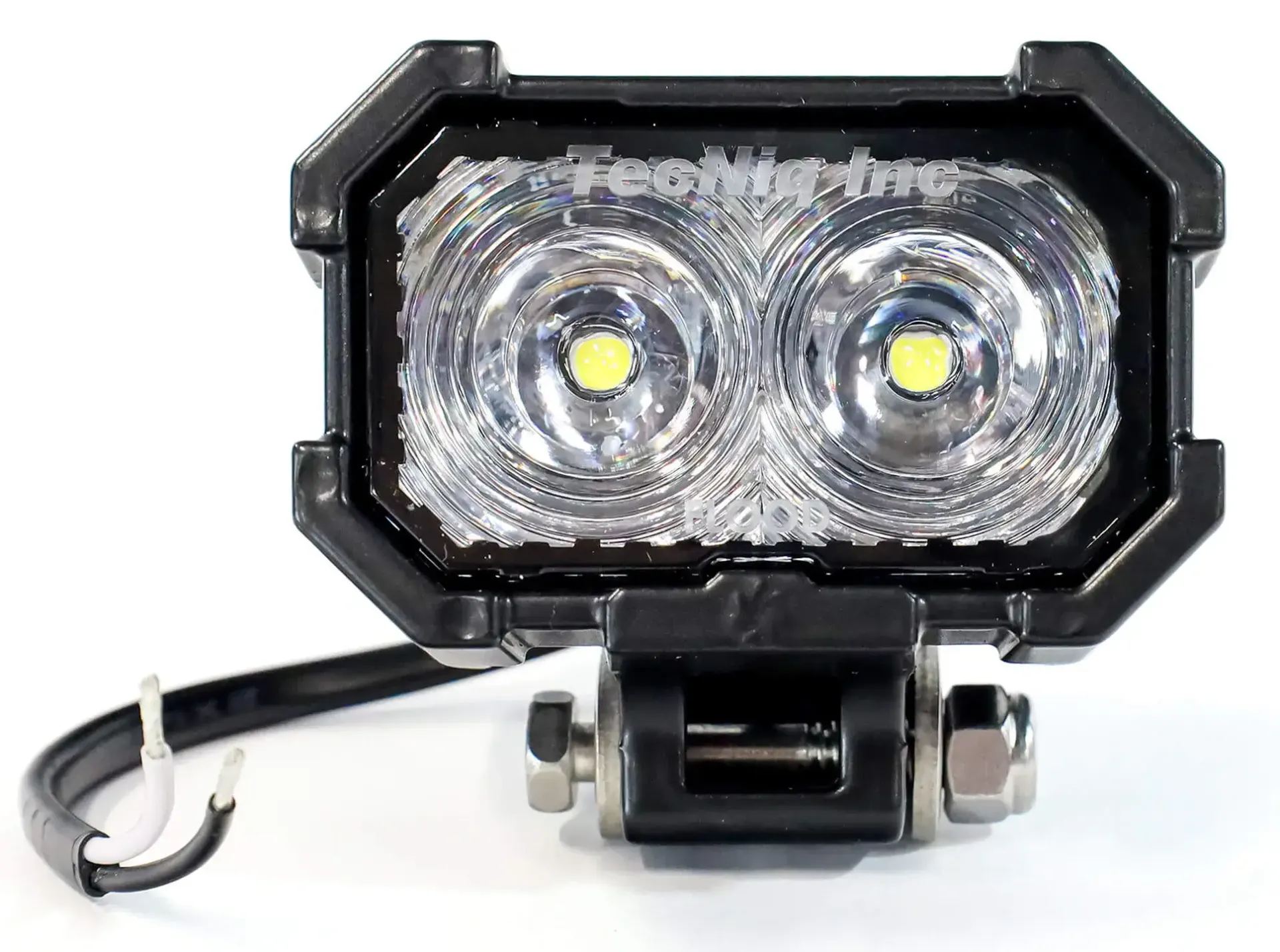 TALW-CF - Rectangular Steel Head Work Clear Flood Lamp - Black Finish and 9" Pigtail Wires