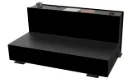 S-TL41 - 14g Steel L-Shape Fuel Tank with Mounting L-Brackets, Single Baffled, Two 2", One 1-1/2" & One 3/8" Top Fittings, Side 3/8" Drain, Powder Coated MX-Black