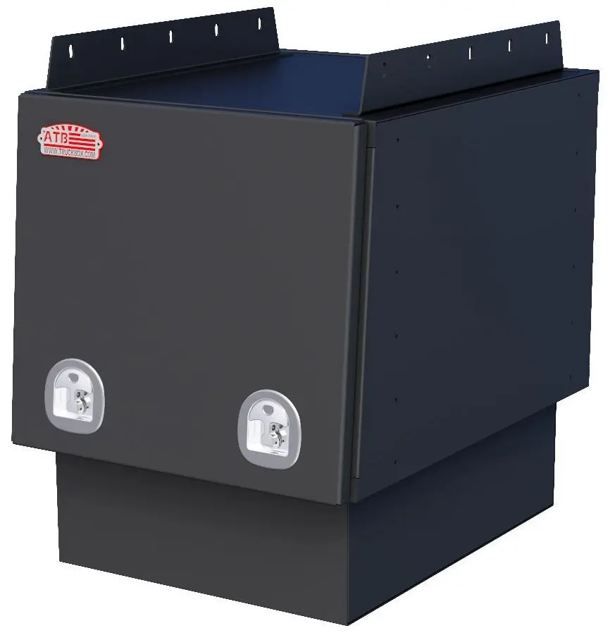 A-UU51R - Aluminum UTV Utility Toolbox, Single Top Hinged Back Door (Access from back of UTV) with Adjustable Shelf, Powder Coated MX-Black