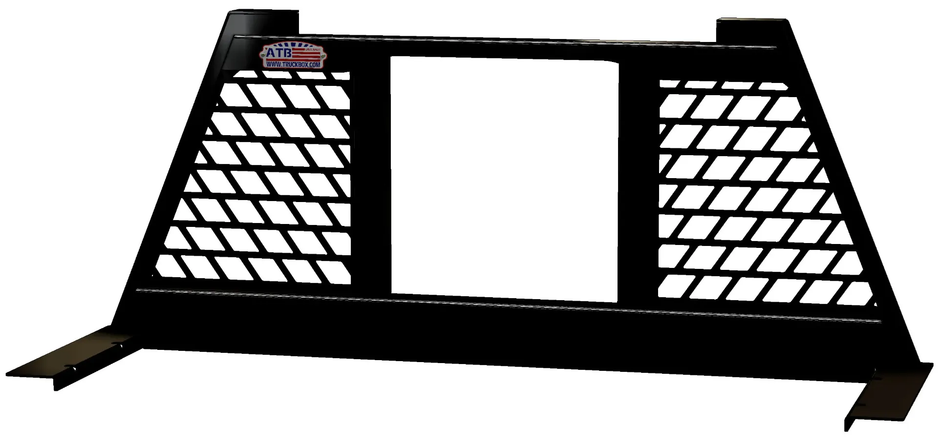 A-HF63W - .190g Aluminum Pickup HD Front Headache Rack, Tri-Rect Screens, Window