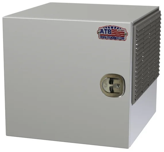 [A-GB52-242620L-S] A-GB52 - Aluminum Generator Box, Super HD, All Smooth Finish, SS Back & Side Louvered Grills, Roll Out Shelf, Left Side Open Door with SS T-Handle Lock (24H, 26D, 20W)