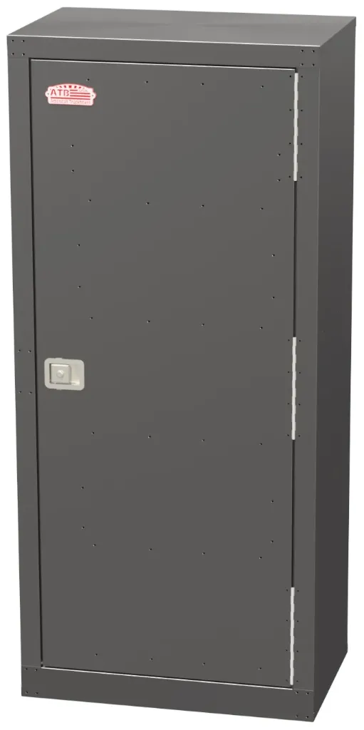 [S-MS21-801832R-V4] S-MS21 - 18g Galvanize Machine Storage Cabinet, HD Design, Spray Can Holder & Door Shelves, Single Door with Slam Latch and Galvanized Finish (18D, 32W, 4 Shelves, No Drawers)
