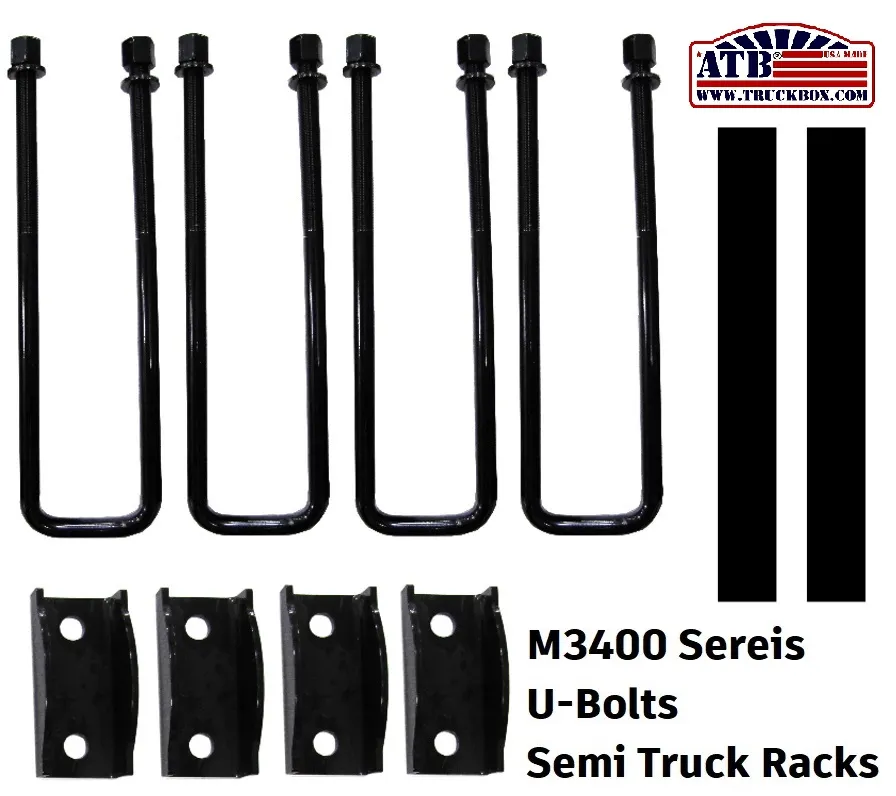 U-Bolt Mount Kit - Semi & Pickup Cab Rack Frame Mount Square Bend U-Bolt Mount Kit - 18" to 21" Lengths - M3400 Series