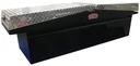 A-LG Series - Aluminum Pickup Truck Crossover Low Profile Gullwing (EZ Grab) Toolboxes, Super Heavy Duty, Smooth Aluminum Body, Double Diamond TP Top Open Lids with Push Button Locks & Pro-Sliding Tray, Smooth TP/Powder Coat Finish 