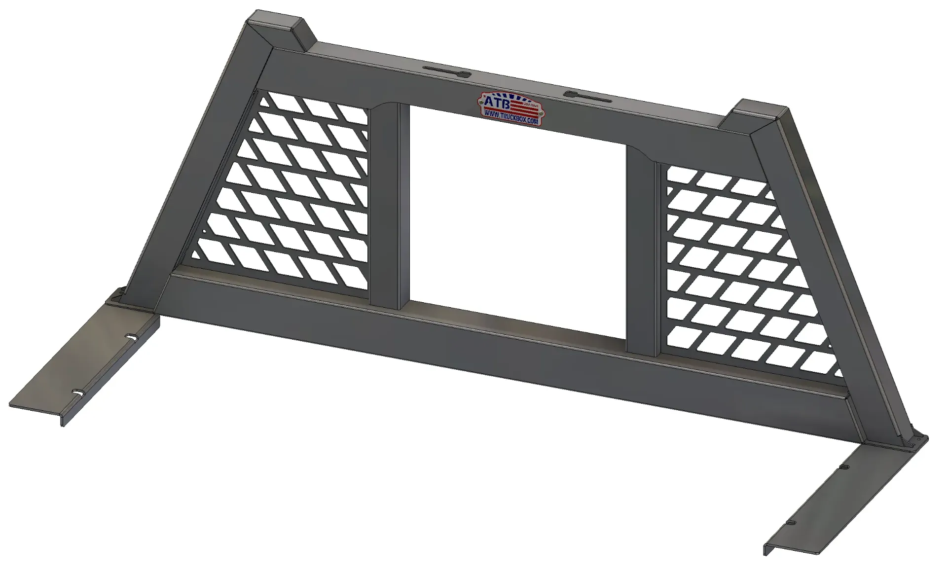 A-HF5 - Aluminum Pickup Headache Rack, Heavy Duty, Tri-Rect Screens, Window and Optional Powder Coated Finish