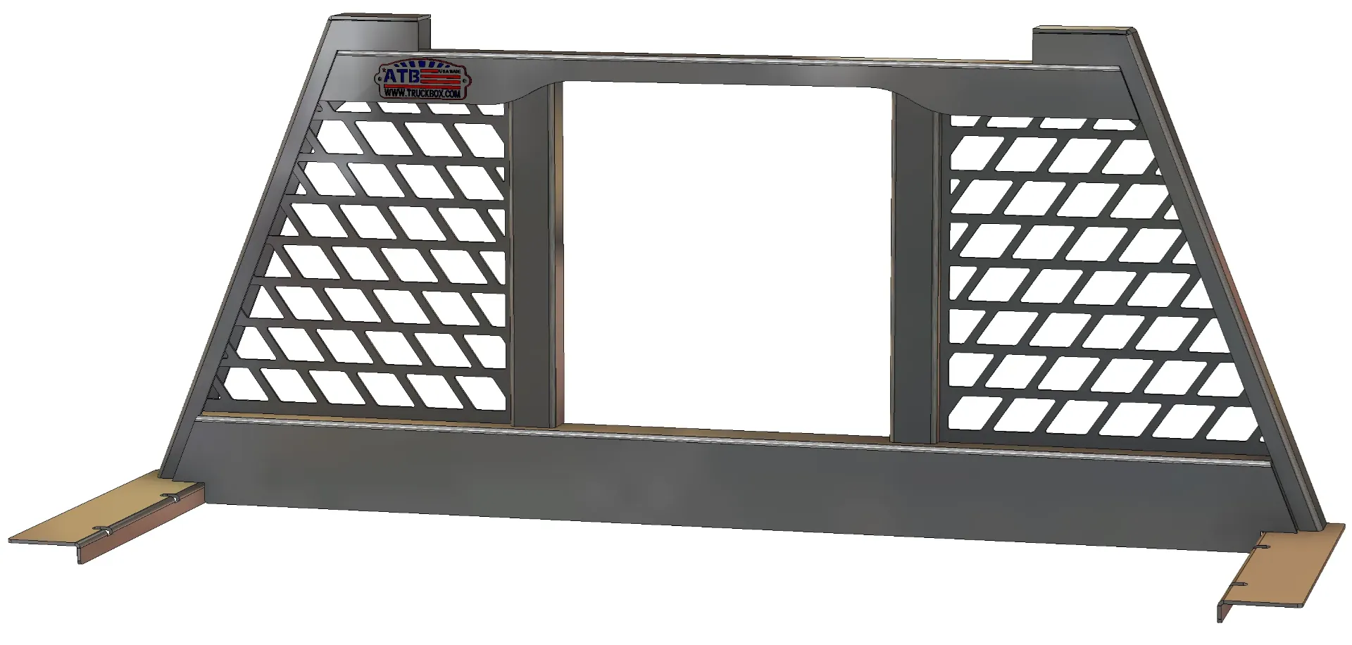[A-HF63W-2672-S] A-HF63W - .190g Aluminum Pickup HD Front Headache Rack, Tri-Rect Screens, Window (72W, Uncoated)