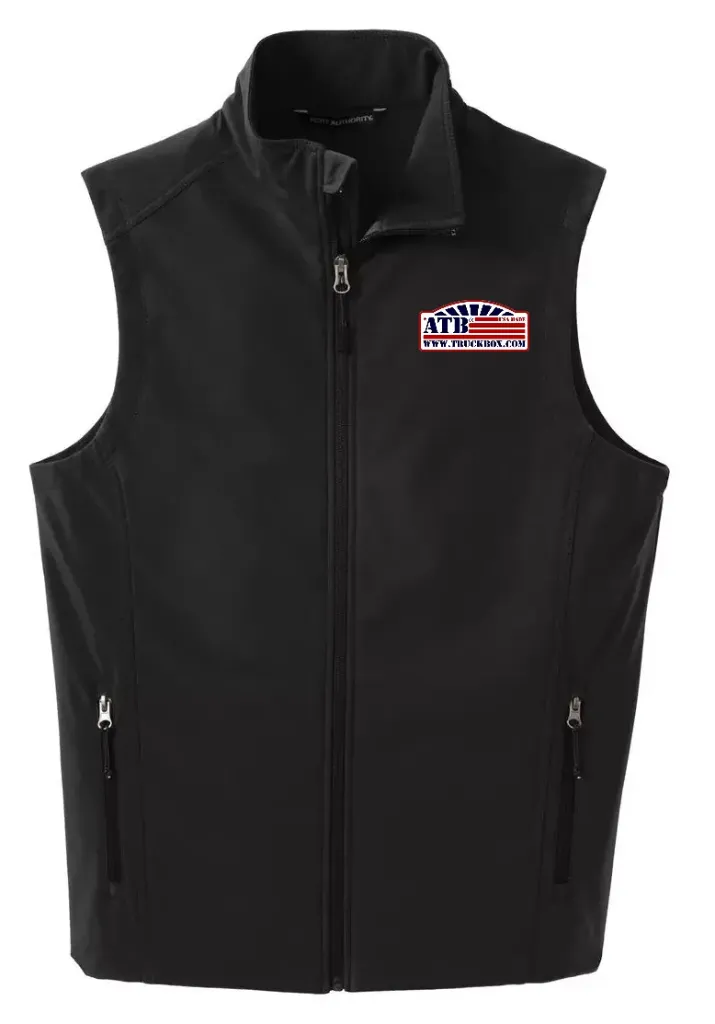 ATB Soft Shell Vests, Front Zippered and Pockets and With ATB Logo.
