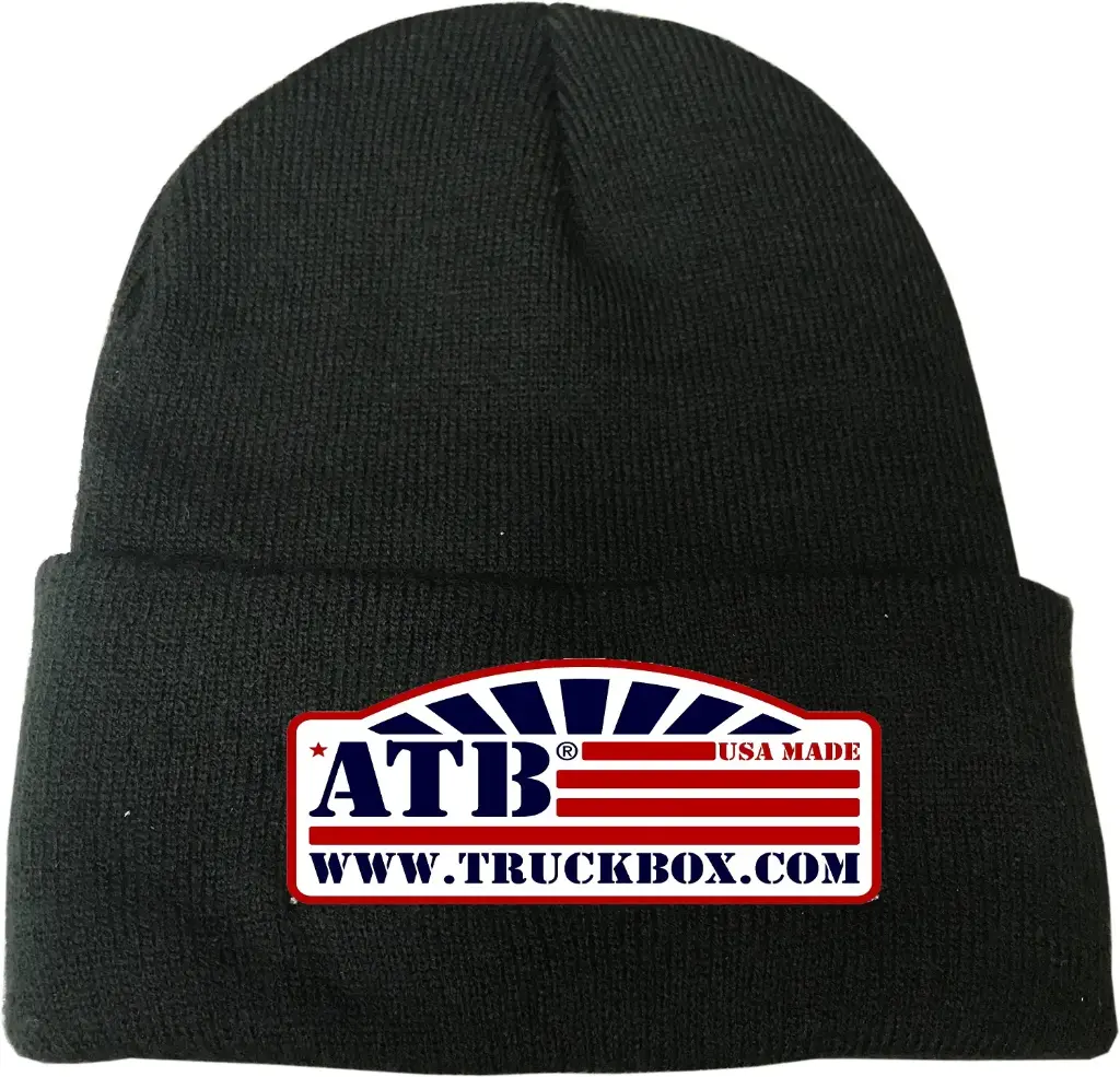 [6P-SC-B-A] Stocking Cap Black - Medium Spring/Fall Fits All - Two-Color Printed Front