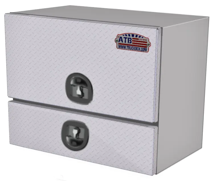 [A-DU42-282036SS-T] A-DU42 28"H x 20"D x 36"W - Aluminum Top Mount Drawer Utility HD Toolbox, Single Top Hinged Door and Single Drawer, T-Handle Locks, Smooth Main Body and Diamond TP Bright Finish