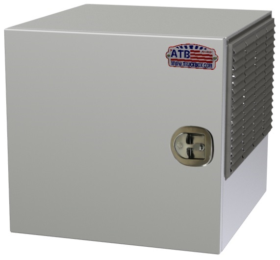 [A-GB52-283228SL-S] A-GB52 - 28"H x 32"D x 28"W - Aluminum Generator Box, Super HD, All Smooth Finish, SS Back & Side Louvered Grills, Roll Out Shelf, Left Side Open Door with SS T-Handle Lock.