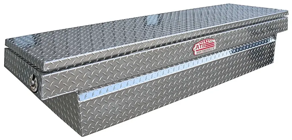 [A-HC4-162072-TT] A-HC4 - 16"H x 20"D x 72"W - Aluminum Pickup Cross Saddle Toolbox, Super HD, with Pro-Sliding Tray, Mounting Hardware, All Diamond TP Bright Finish, Single Top Open Lid and Push Button Lock.