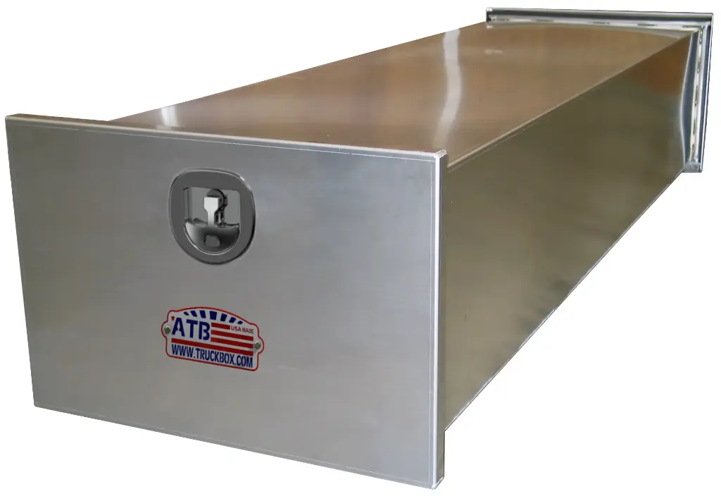 [A-PE51-1610124-S] A-PE51 - 16"H x 101"D x 24"W - Aluminum Semi Trailer Panel Box, Super HD, Bright Smooth Finish, Drop Open Single Smooth Doors without Cable Supports and One DT-T-Handle Locks Centered.