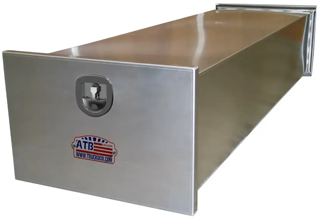 [A-PE51-1810130-S] A-PE51 - 18"H x 101"D x 30"W - Aluminum Semi Trailer Panel Box, Super HD, Bright Smooth Finish, Drop Open Single Smooth Doors without Cable Supports and One DT-T-Handle Locks Centered.