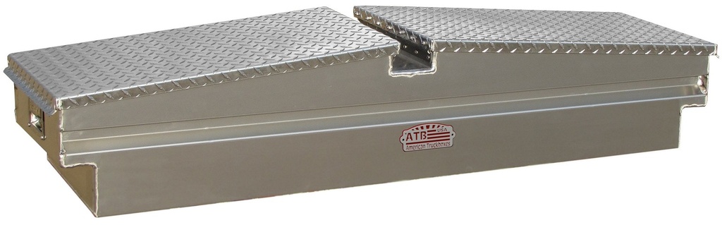 [A-UC41-171359D-T] A-UC41 17"H x 13"D x 59"W - Aluminum UTV Cross Box for Gator-Polaris Ranger, HD, Sliding Tray with Dividers, Smooth Body And Diamond TP Double Top Open Tapered Lids with Gas Springs.