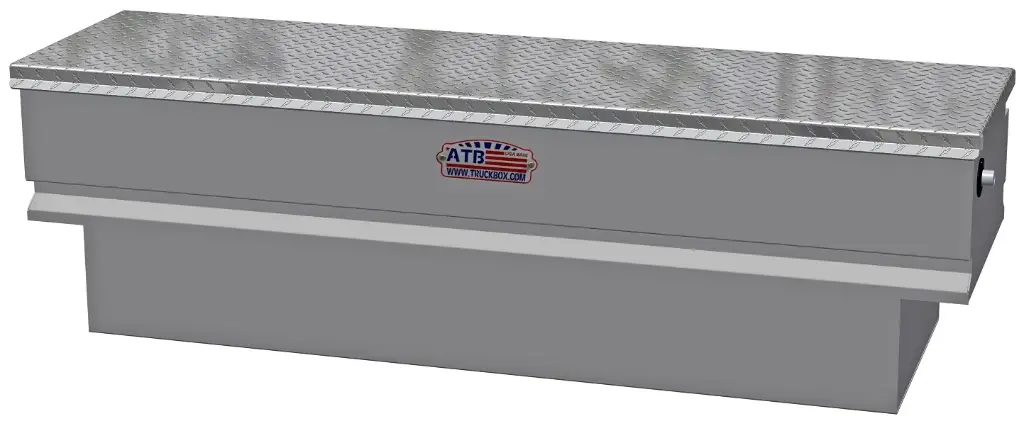 [A-UC41-171359S-T] A-UC41 17"H x 13"D x 59"W - Aluminum UTV Cross Box for Gator-Polaris Ranger, HD, Sliding Tray with Dividers, Smooth Body And Diamond TP Single Top Open Lid with Gas Springs.