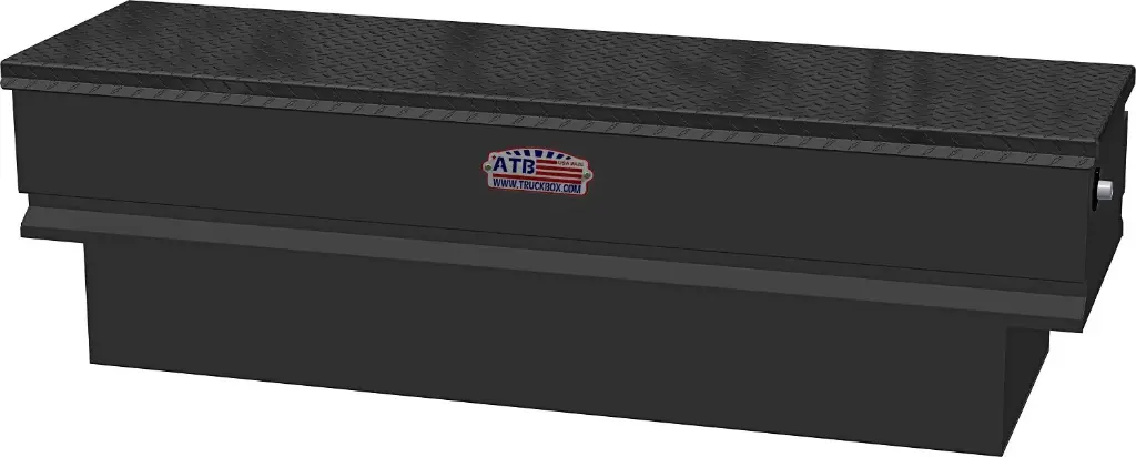 [A-UC41-171759S-TBX] A-UC41 17"H x 17"D x 59"W - Aluminum UTV Cross Box for Gator-Polaris Ranger, HD, All Smooth Body, Diamond TP Single Top Open Lid with Gas Springs and Push Button Lock & Sliding Tray with Dividers, Powder Coated MX-Black