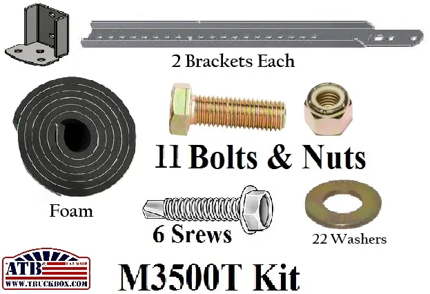 [M3500T] M3500T Top Mount Utility Box Installation Mounting Kit for Top Mount Rail Application.