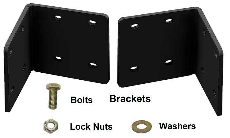 [M3590CS-SBX] M3590CS-SBX Steel Cross & Side Box Corner Mounting Plates Powder Coated Black - Installation Mounting Kit for Cross Box and Side Box Application.