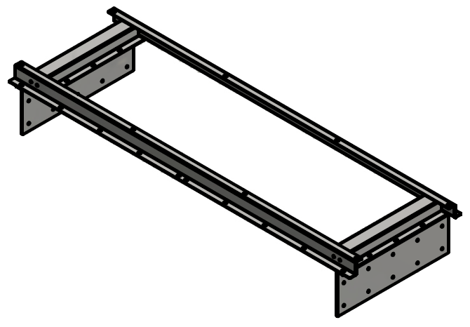 [M36-1848D-BX] M36-1848D-BX - Underbody Top Hanging Mounting Kit, 18"D x 48"W - HD Steel, Powder Coated MX-Black.