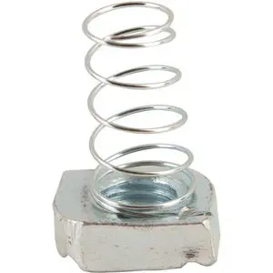 [NCNS557N] NCNS557N - 3/8"-16 Channel Nut WITH Spring for 1-5/8 x 13/16 & 1" Channel Track & Zinc Coated
