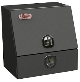 [S-DU41-282024SS-BX] S-DU41 28"H x 20"D x 24"W - Steel Drawer Utility Toolbox, HD, Single Top Hinged Door and Single Drawer, DT-T-Handle Locks, Powder Coated MX-Black