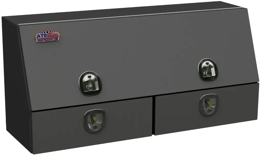 [S-DU41-282072SD-BX] S-DU41 - 28"H x 20"D x 72"W - Steel Drawer Utility Toolbox, HD, Single Top Hinged Door and Double Drawers, DT-T-Handle Locks and Powder Coated MX-Black