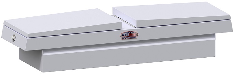 [S-HG3-162072-WX] S-HG3 16" H x 20" D x 72" W - Steel Pickup Cross Toolbox, HD, Double Top Open Lids, Pro-Sliding Tray, Powder Coated White Finish with Push Button Lock.
