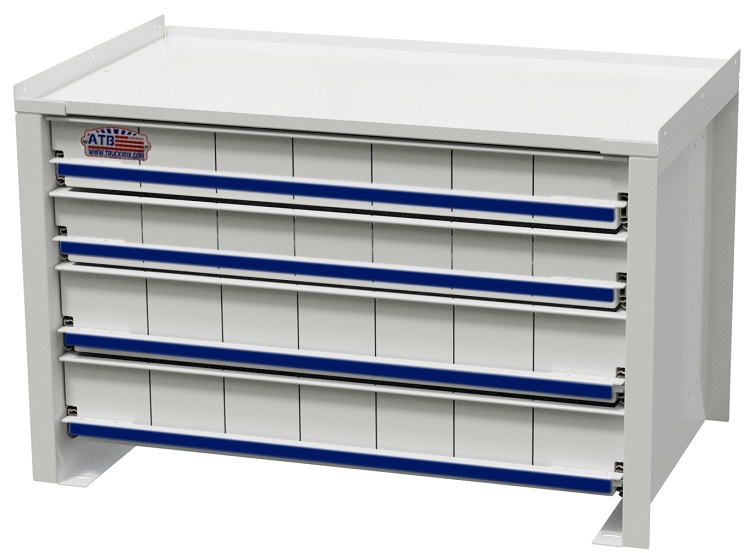 [S-IK41-182136-D4-WX] S-IK41 - 18"H x 21"D x 36"W - 14g Steel Drawer Insert Kit with Removable Dividers, HD, 4 Drawers (Top D1-2=3” & D3-4=4” Drawer H), with Rubber Floor Mats, Drawer Locks and MX White Powder Coated Finish.