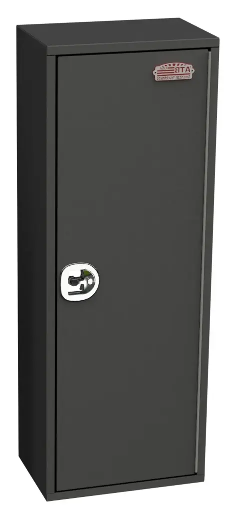 [S-SRT41-651624SR-BX2] S-SRT41 65"H x 16"D x 24"W Steel 2 Tank HD Pickup Truck Tank Storage Service Toolbox Right Side Open Single Door with Gas Springs DT-Handle 3-Point Rod Reinforced Bottom Back Tank Supports 2 Vents and Powder Coated MX-Black