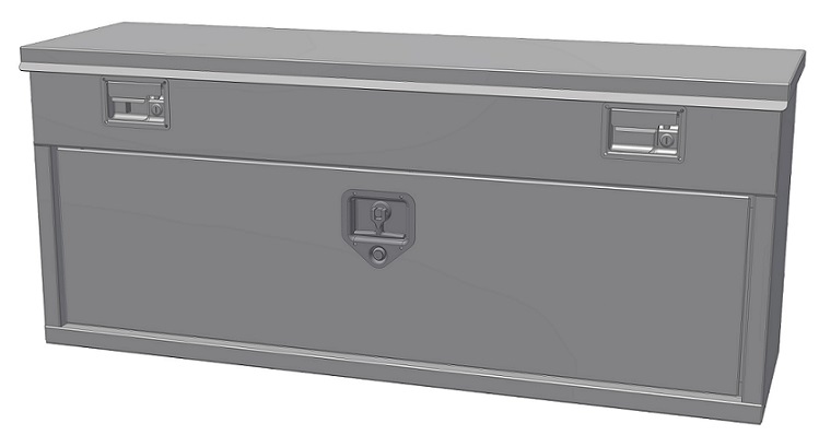 [S-TB44-201660SS-BX4] S-TB44 - 20"H x 16"D x 60"W - Steel Top Bottom Utility Truck Toolbox, HD, Single Top Open Lid with Gas Springs, Single Drop Open Door With DT-T-Handle Locks, 4 Drawers (2 Per Side), Powder Coated MX-Black